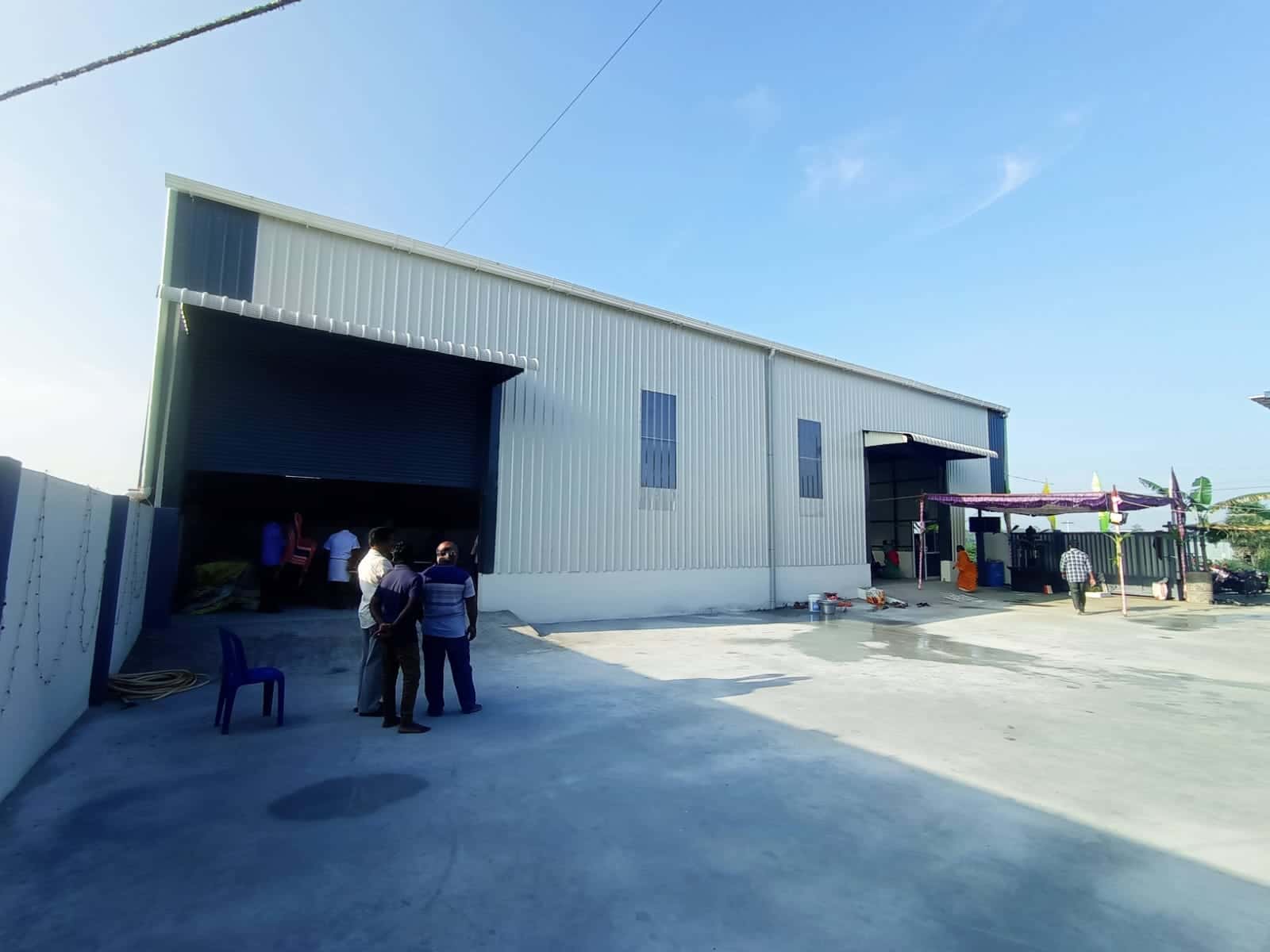 Modern multi-story office building exterior at completion